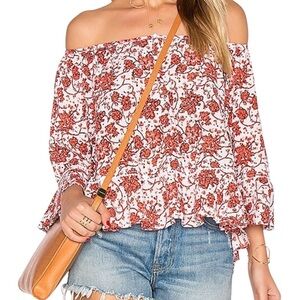 Poupette St Barth Eva Mini Blouse in Orange Poppy
